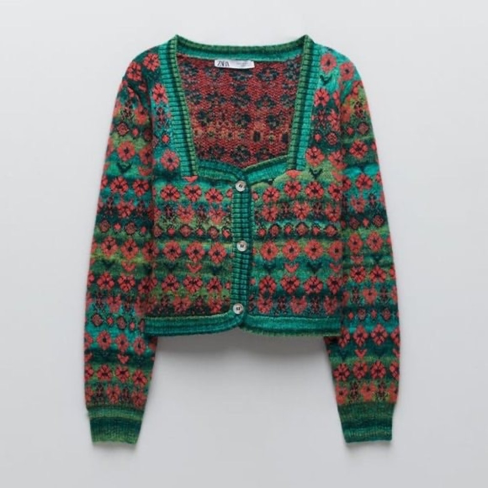 Knit Jacquard Cardigan